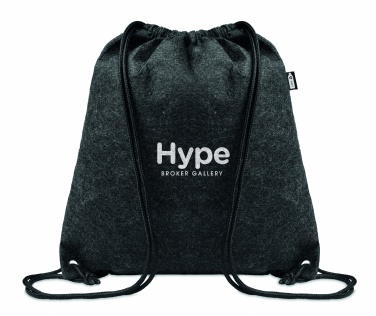 Logo trade corporate gifts image of: RPET felt drawstring bag
