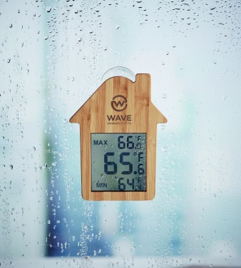 Logo trade business gifts image of: Bamboo weather station HISA