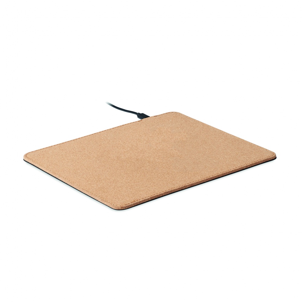 Logo trade advertising product photo of: Cork mouse mat charger 15W