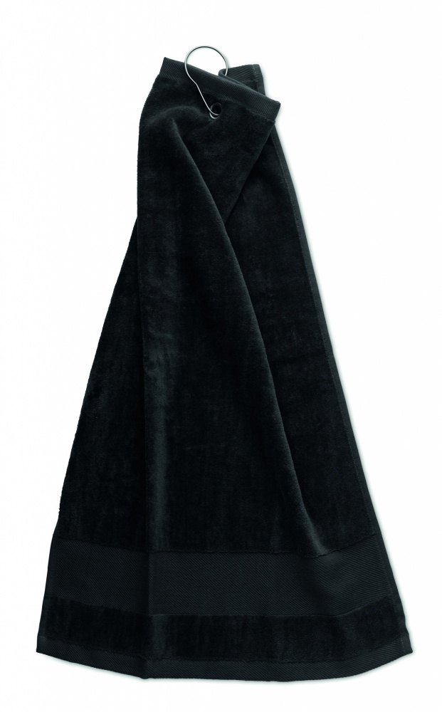 Logo trade promotional giveaway photo of: Cotton golf towel with hanger