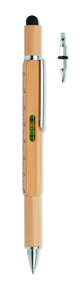 Logotrade promotional merchandise picture of: Spirit level pen in bamboo