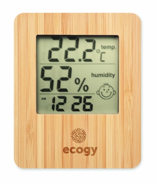 Logo trade promotional giveaways picture of: Bamboo weather station