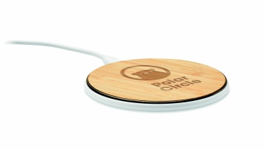 Logo trade promotional giveaways image of: Bamboo wireless charger 10W