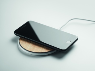Logo trade promotional products image of: Bamboo wireless charger 10W
