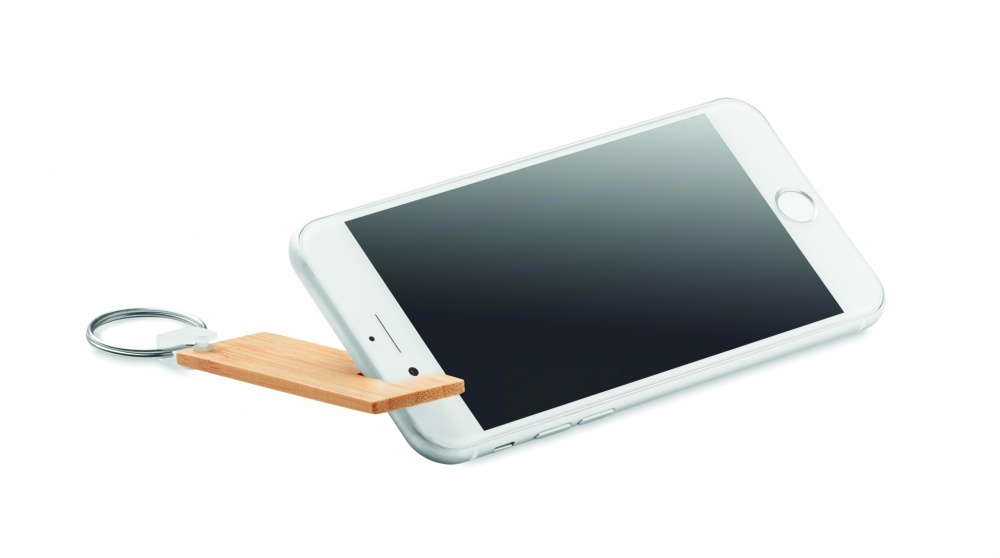 Logo trade promotional products image of: Bamboo stand and key ring Savonlinna