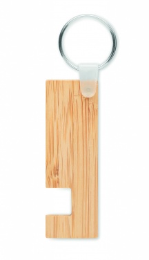 Logo trade promotional giveaway photo of: Bamboo stand and key ring Savonlinna