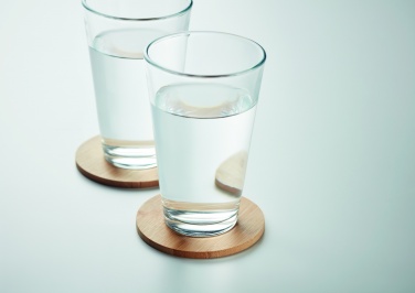 Logo trade advertising products picture of: Set of 6 bamboo coasters