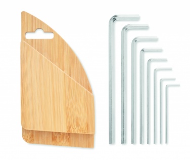 Logotrade promotional item image of: Hex key set in bamboo