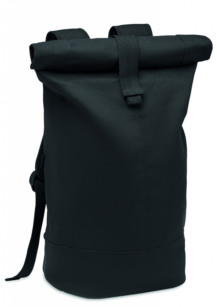 Logotrade promotional giveaway image of: Rolltop washed canvas backpack