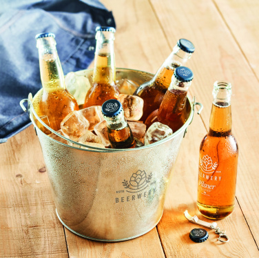 Logo trade promotional gifts image of: Metal beer bucket 4L