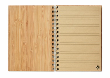 Logo trade promotional merchandise photo of: A5 ring bound Bamboo notebook