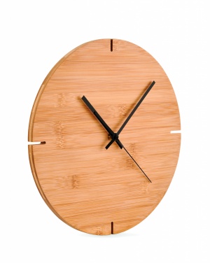 Logo trade promotional gifts picture of: Round shape bamboo wall clock