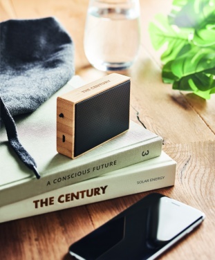 Logotrade promotional items photo of: Solar bamboo wireless speaker