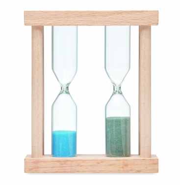 Logo trade promotional giveaways image of: Set of 2 wooden sand timers