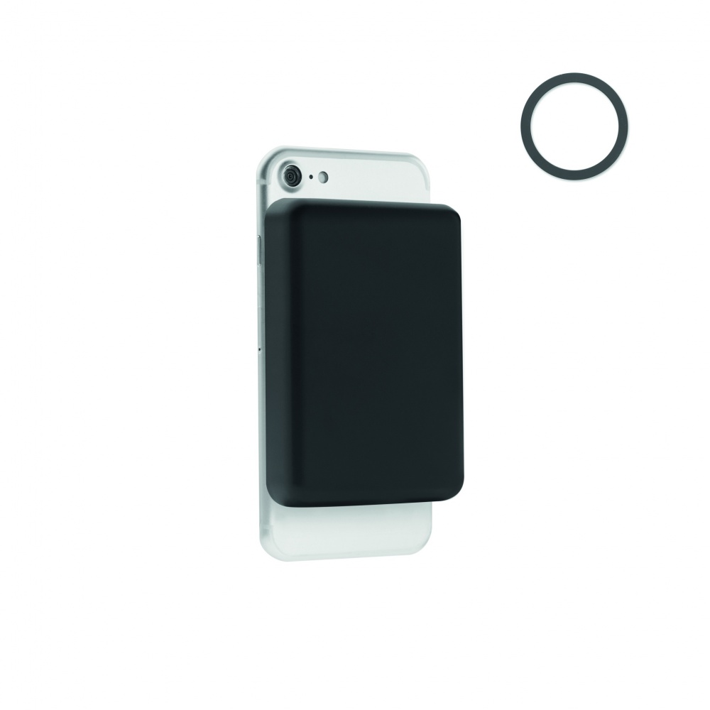 Logo trade business gift photo of: Magnetic wireless charger 15W powerbank 5000 mAh