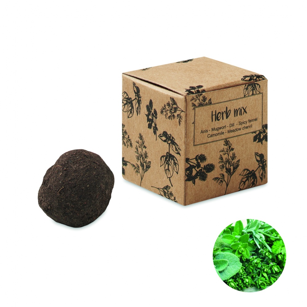 Logo trade promotional product photo of: Herb seed bomb in carton box
