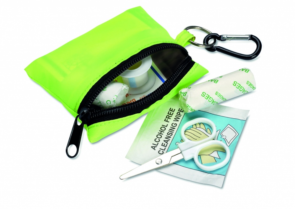 Logo trade promotional merchandise picture of: First aid kit w/ carabiner