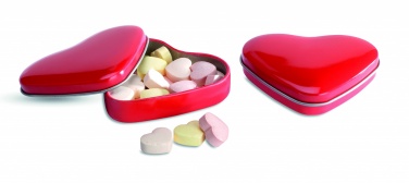 Logo trade advertising product photo of: Heart tin box with candies