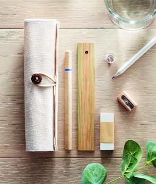 Logo trade business gift photo of: Stationary set in cotton pouch