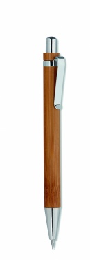 Logo trade promotional gifts image of: Bamboo pen and pencil set