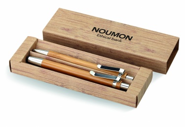 Logotrade promotional item picture of: Bamboo pen and pencil set