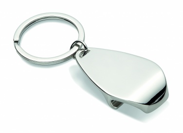 Logo trade promotional merchandise image of: Bottle opener key ring Tornio