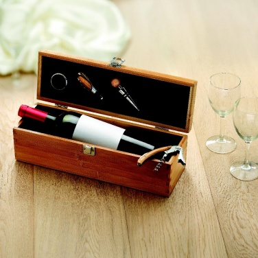 Logo trade promotional gift photo of: Wine set in bamboo box