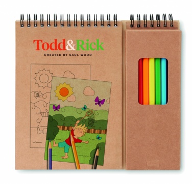 Logo trade advertising products image of: Colouring set with notepad
