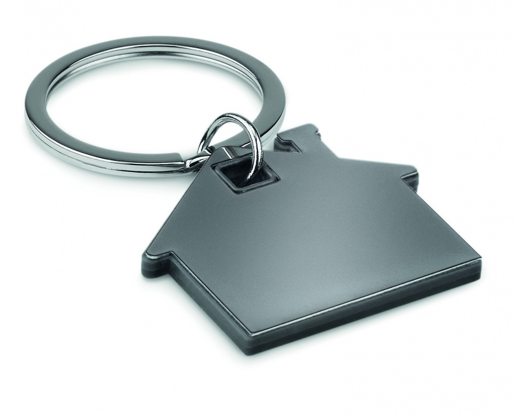 Logotrade promotional items photo of: House shape plastic key ring Rezekne