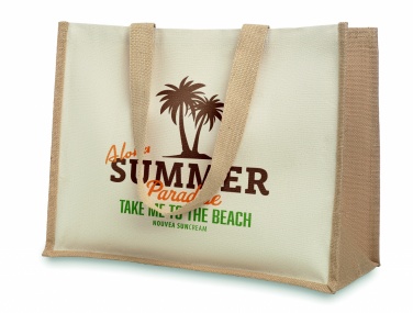Logo trade promotional merchandise picture of: Jute and canvas shopping bag