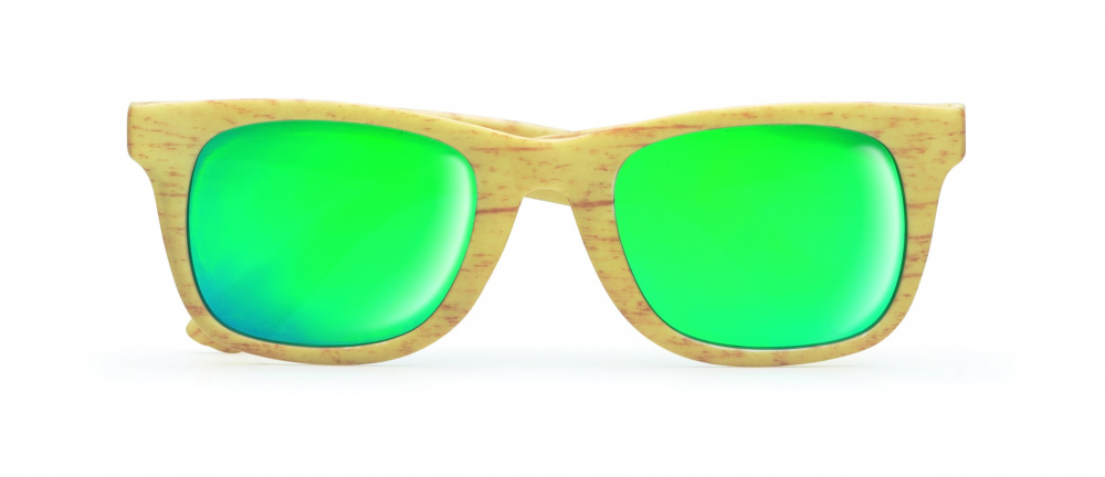 Logo trade promotional giveaways image of: Wooden look sunglasses MAARDU