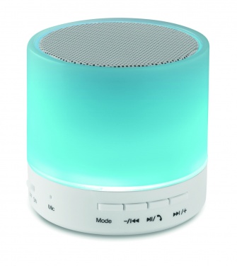 Logo trade corporate gifts image of: Round wireless speaker LED