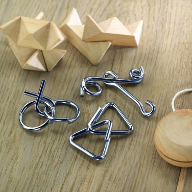 Logotrade advertising product picture of: Set of 3 metal brain teasers