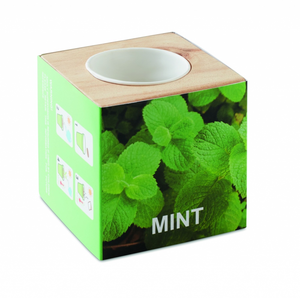 Logotrade advertising product image of: Herb pot wood "MINT"