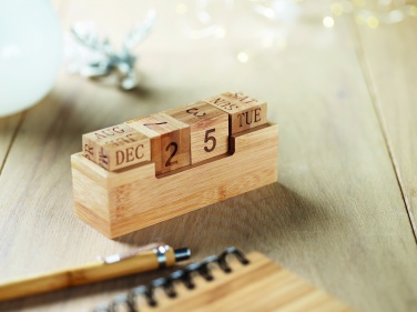 Logo trade corporate gifts image of: Bamboo calendar