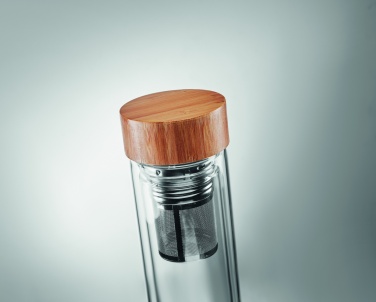 Logo trade business gift photo of: Double wall glass bottle 400ml München