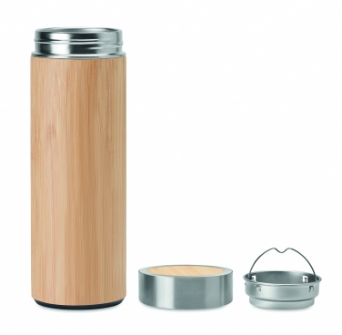 Logo trade promotional products image of: Double wall bamboo flask 400ml