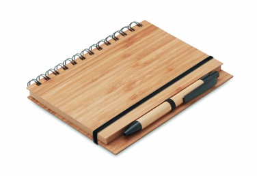 Logo trade promotional item photo of: Bamboo notebook with pen lined BAMBLOC