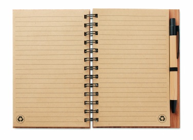 Logo trade promotional item photo of: Bamboo notebook with pen lined BAMBLOC