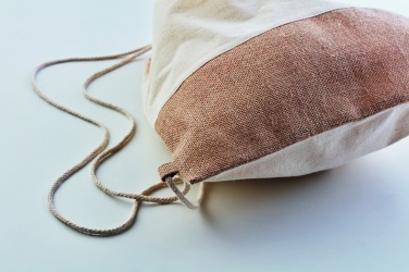 Logo trade promotional giveaways picture of: Drawstring bag w/ jute details