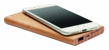 Logotrade advertising products photo of: Wireless power bank in bamboo 6000mAh ARENA