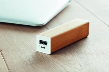 Logotrade promotional merchandise picture of: Power bank bamboo 2200 mAh POWERBAM