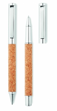 Logotrade promotional gifts photo of: Metal Ball pen set in cork box