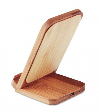 Logo trade promotional product photo of: Bamboo wireless charge stand 5W WIRESTAND