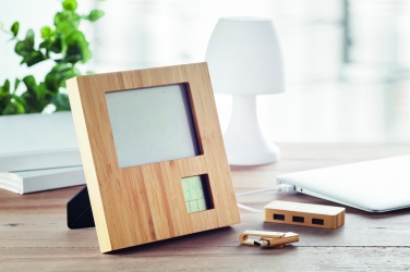 Logo trade promotional giveaways image of: Photo frame with weather statio