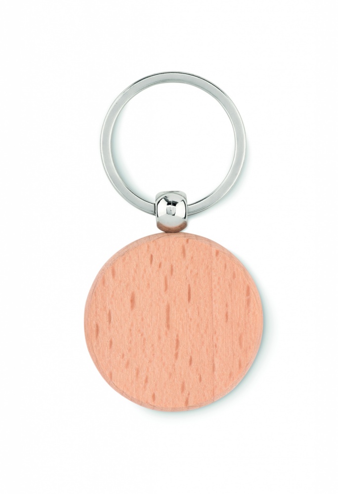 Logotrade promotional product picture of: Round wooden key ring Saldus