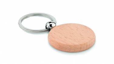Logo trade promotional merchandise photo of: Round wooden key ring Saldus