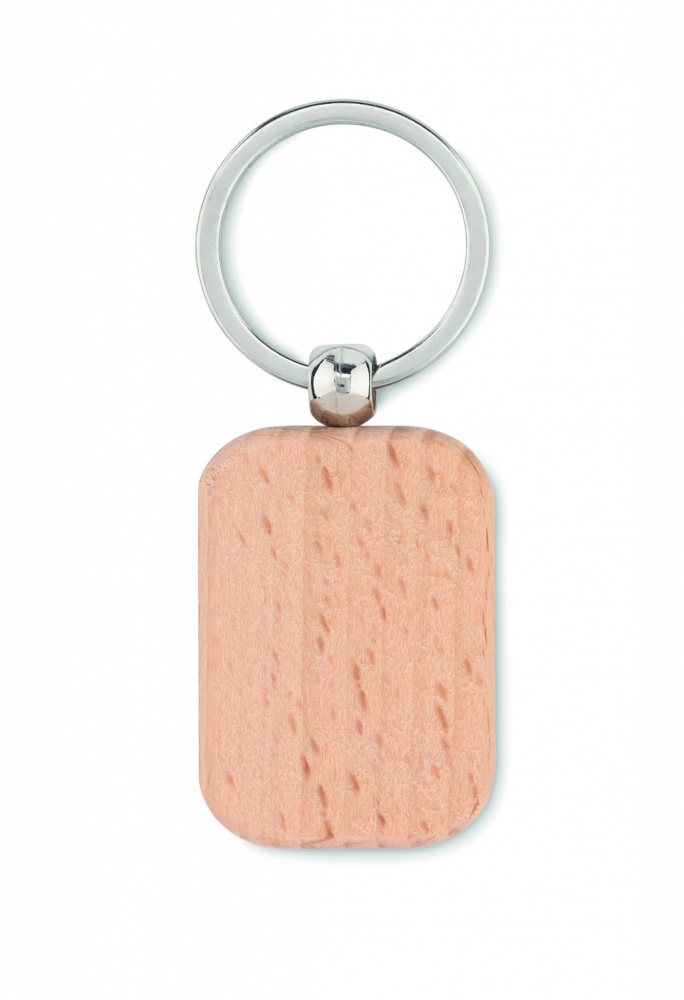 Logo trade promotional gifts image of: Rectangular wooden key ring Bauska