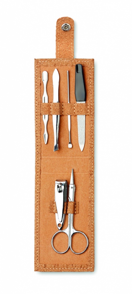 Logo trade promotional items picture of: Cork 6 piece manicure set