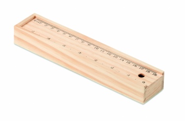 Logo trade promotional items picture of: Stationery set in wooden box